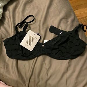 Black Savage X Fenty Flocked Logo Unlined Bra